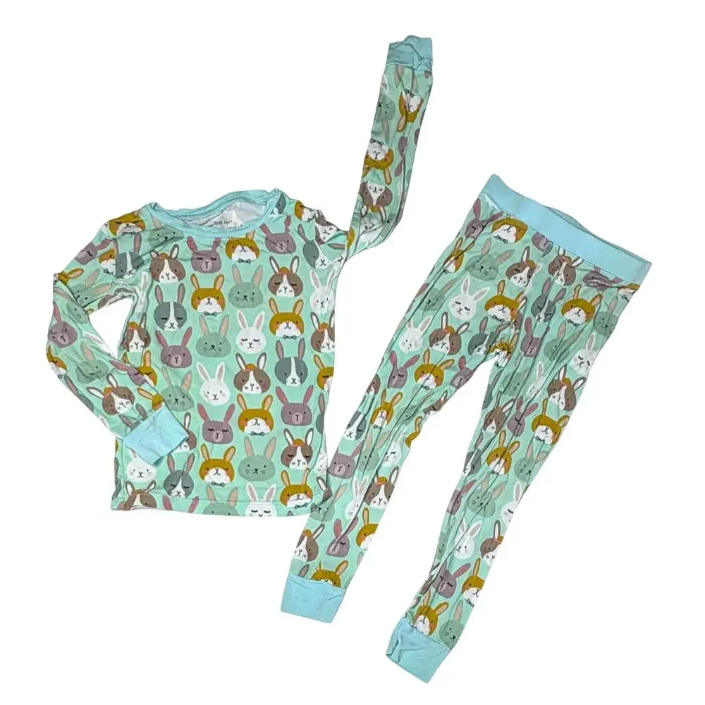 Little Sleepies Bamboo Rad Rabbits Pajama Pants Set Toddler 3T Easter Whimsygoth